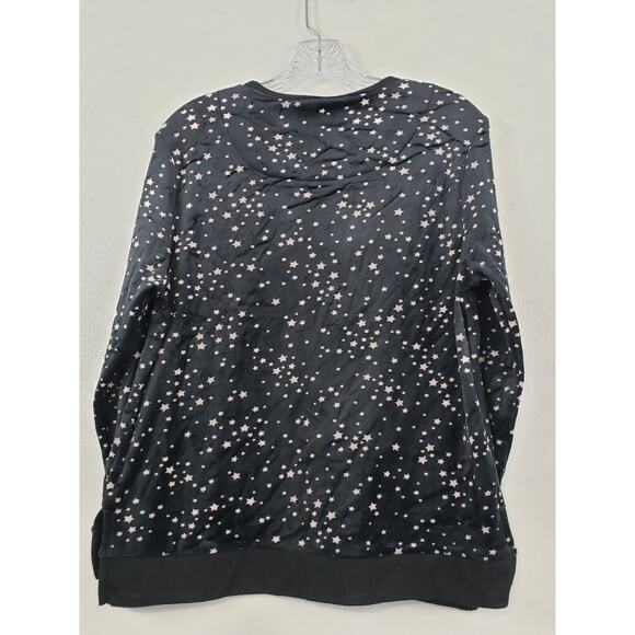 (Ju) Kate Spade Womens Pajama Top Sweater Size M Ultra Soft Fuzzy Cozy Star Slit - Picture 5 of 6